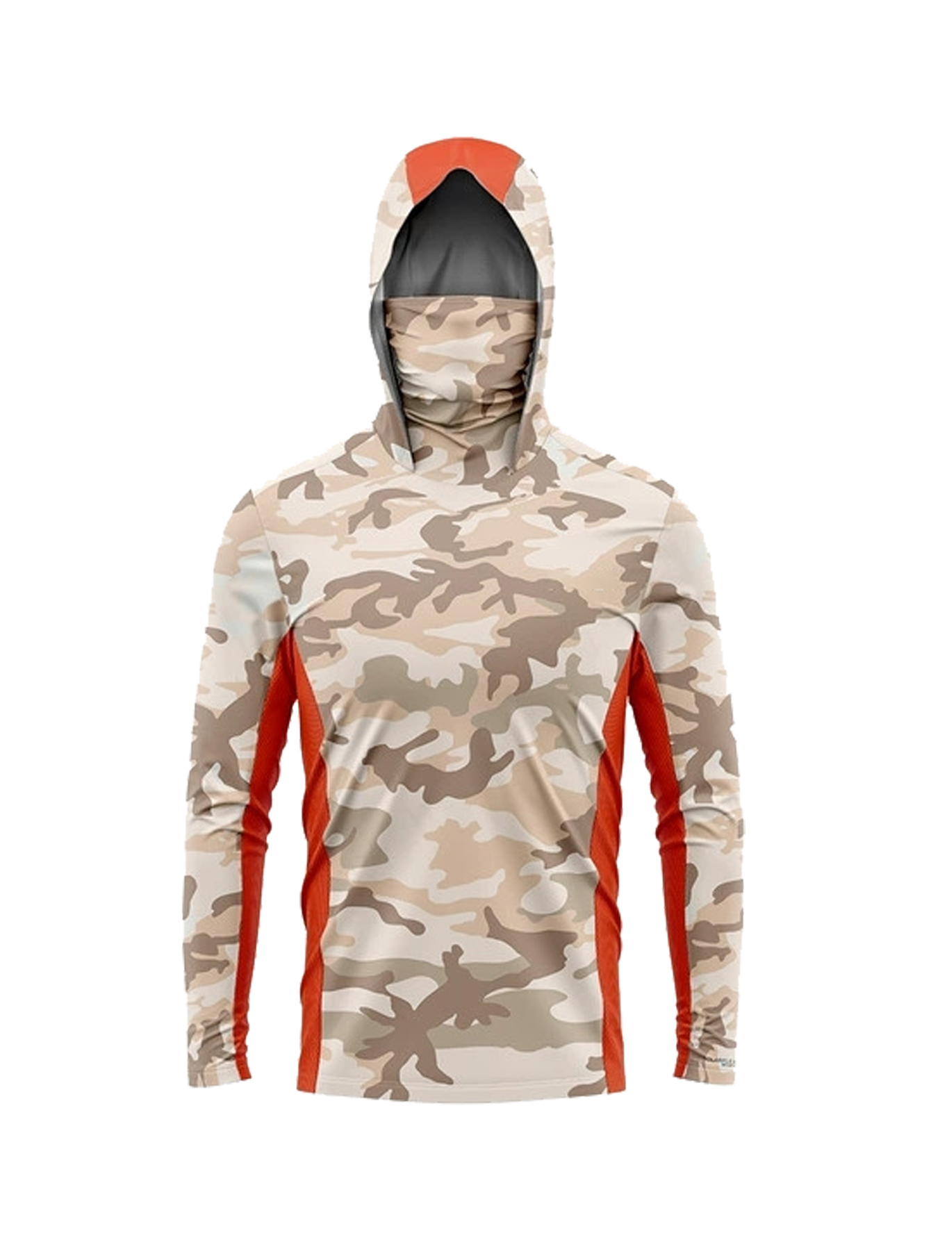 Fishing Mask Sun Protection - Desert Camo Herren Angelhemd mit Kapuze,