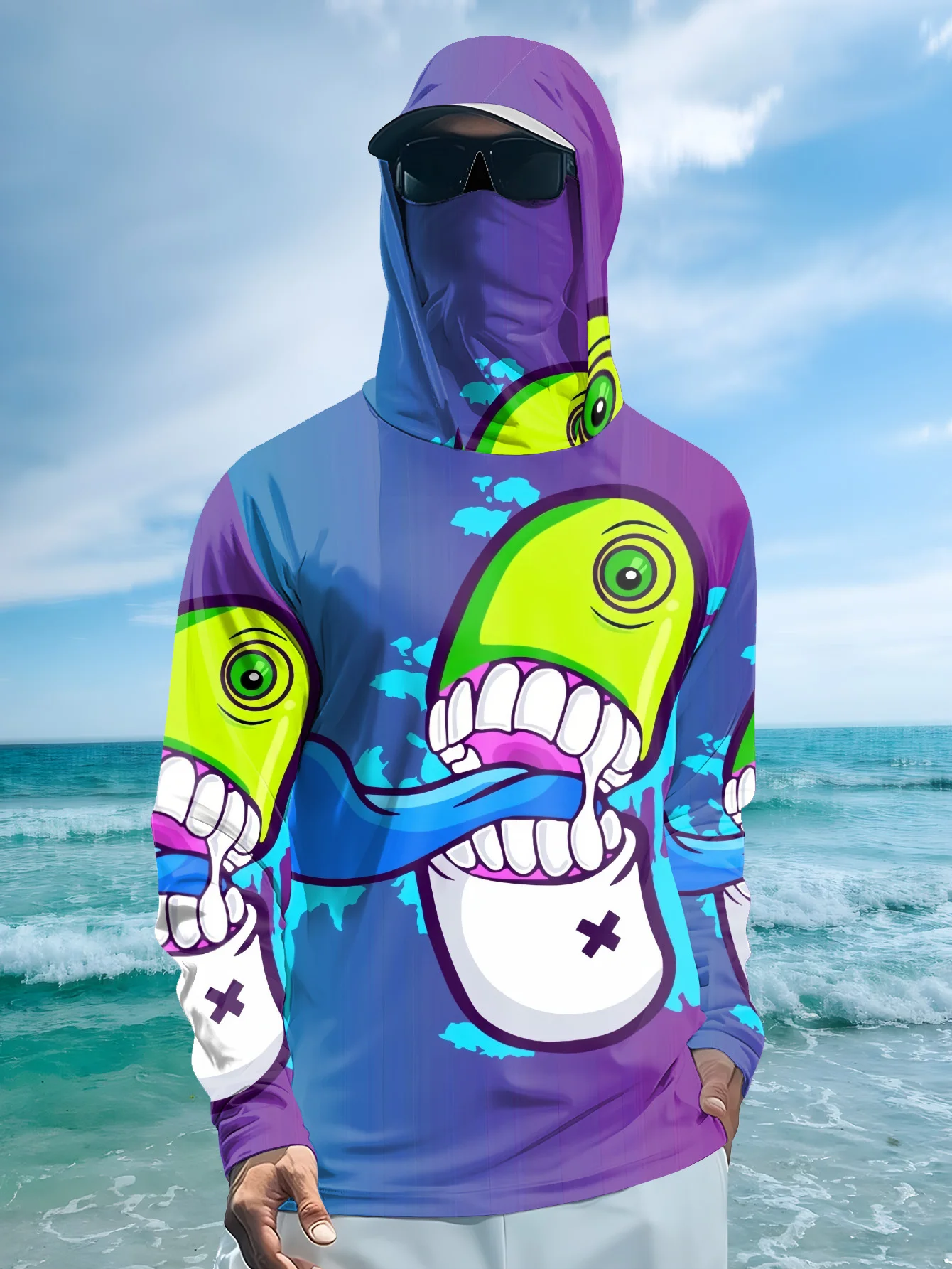 Herren Cartoon Monster Graffit – Fishing Mask Sun Protection Bewertung und Preis