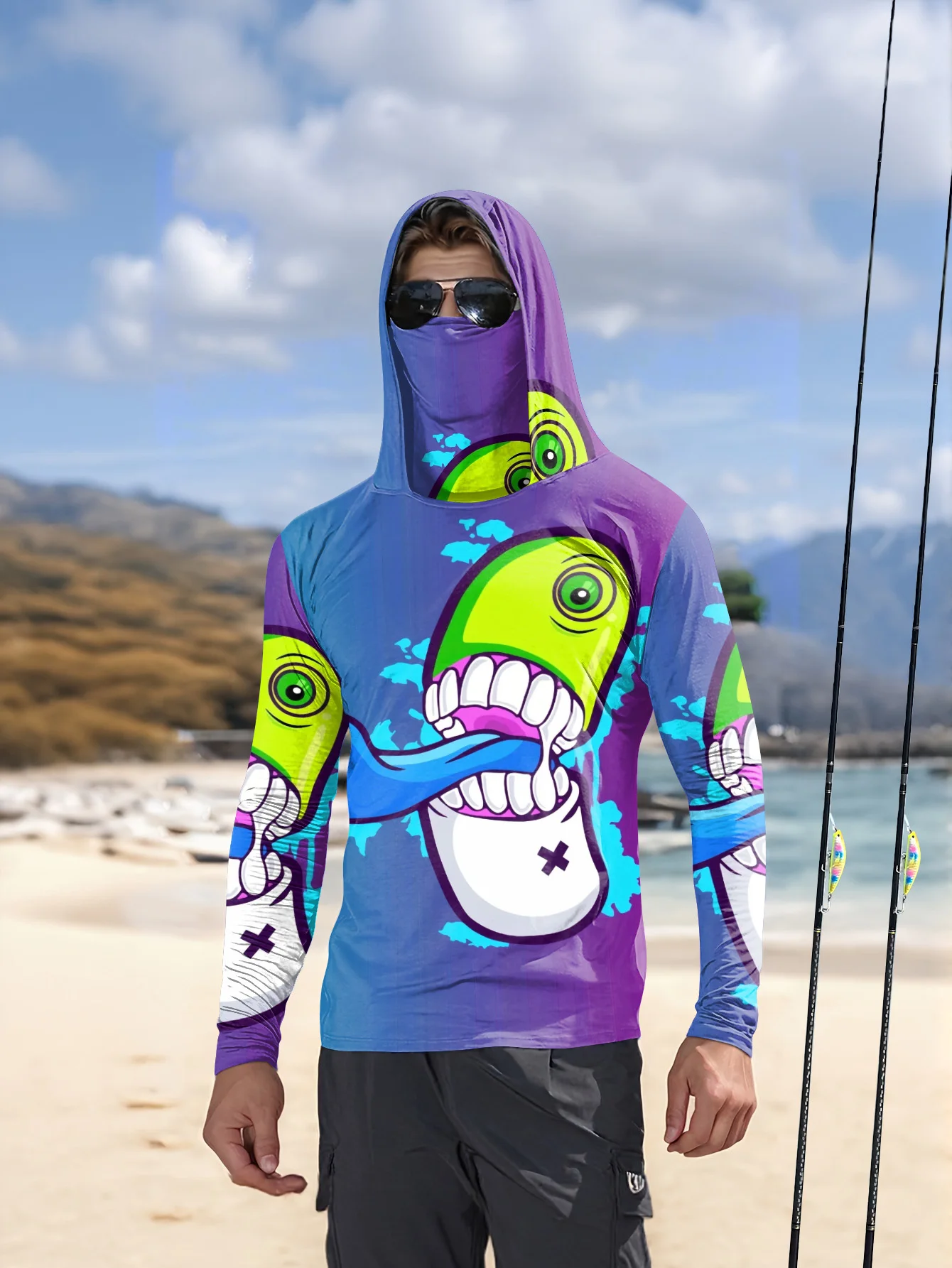 Herren Cartoon Monster Graffit – Fishing Mask Sun Protection Bewertung und Preis